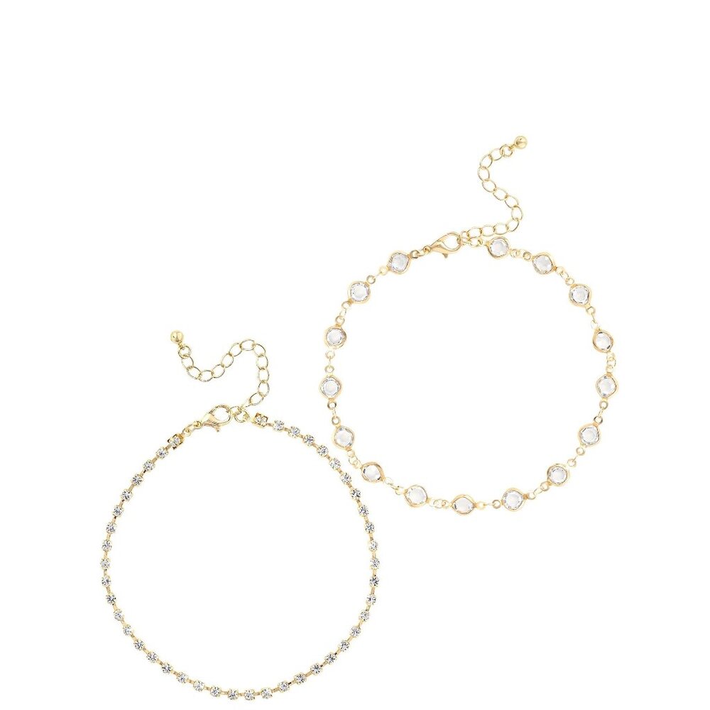 Jessica Simpson‎ gold tone Anklet Set, Set of 3
